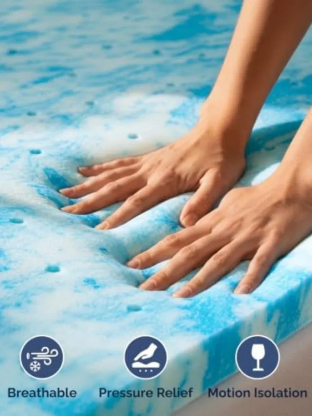 3-Inch Cooling Gel Memory Foam Mattress Topper - Ultimate Comfort & Support